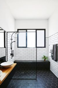 Black and white bathroom